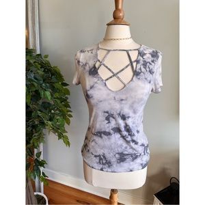 EUC Soft & sexy strappy tie dye Rib AE top